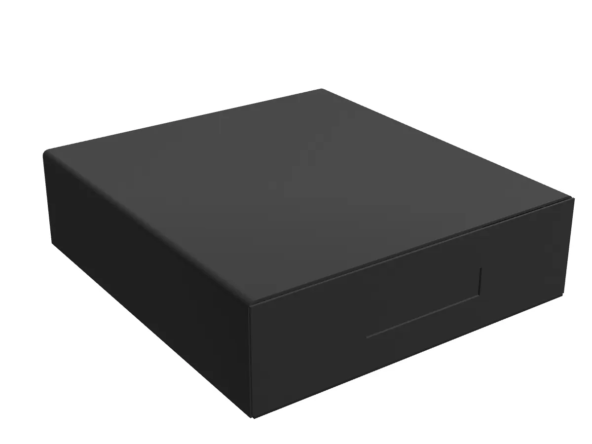 3D-Modell der WUNI Air Fryer Box L mit geschlossener Schublade und rechteckigem Griffausschnitt